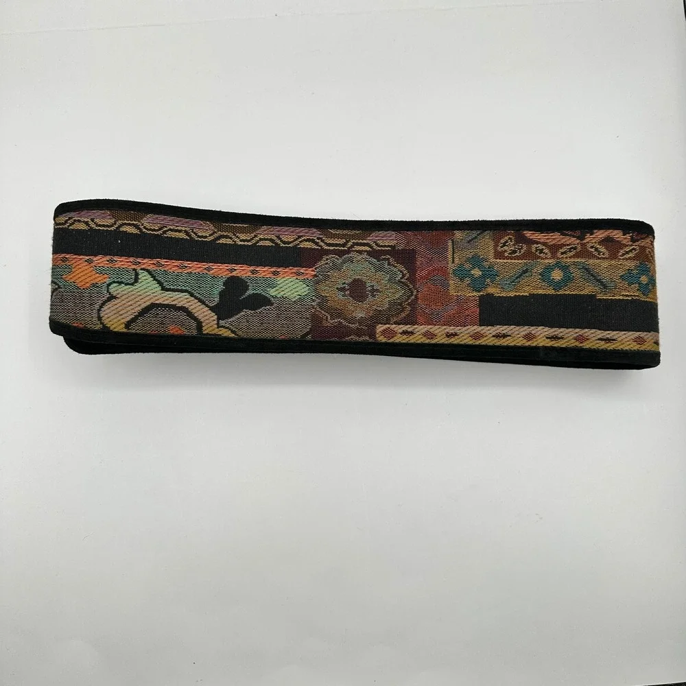 EXPRESS Vintage Tapestry Suede Wide Belt Made in‎ Italy Size S
